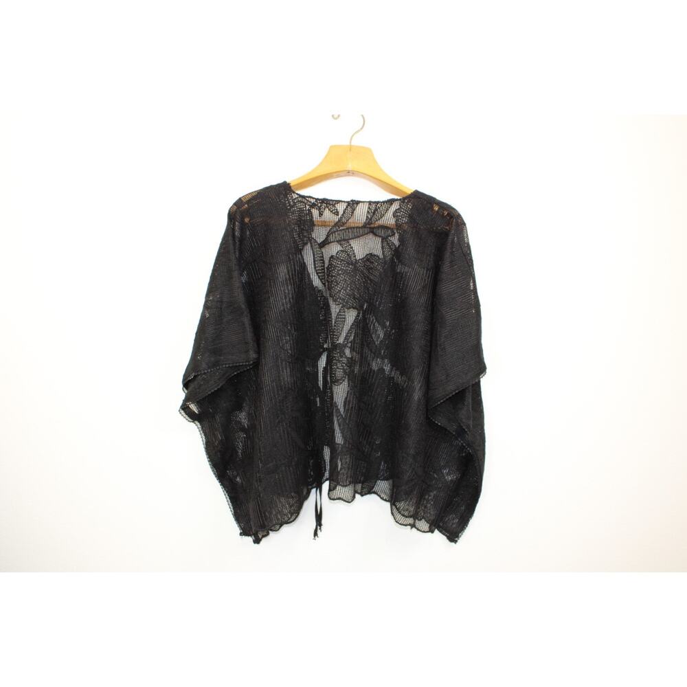 Free People Bohemian Gypsy Witchy Lace Willow Tie Front Cape Kimono OS Fairy - Picture 5 of 12
